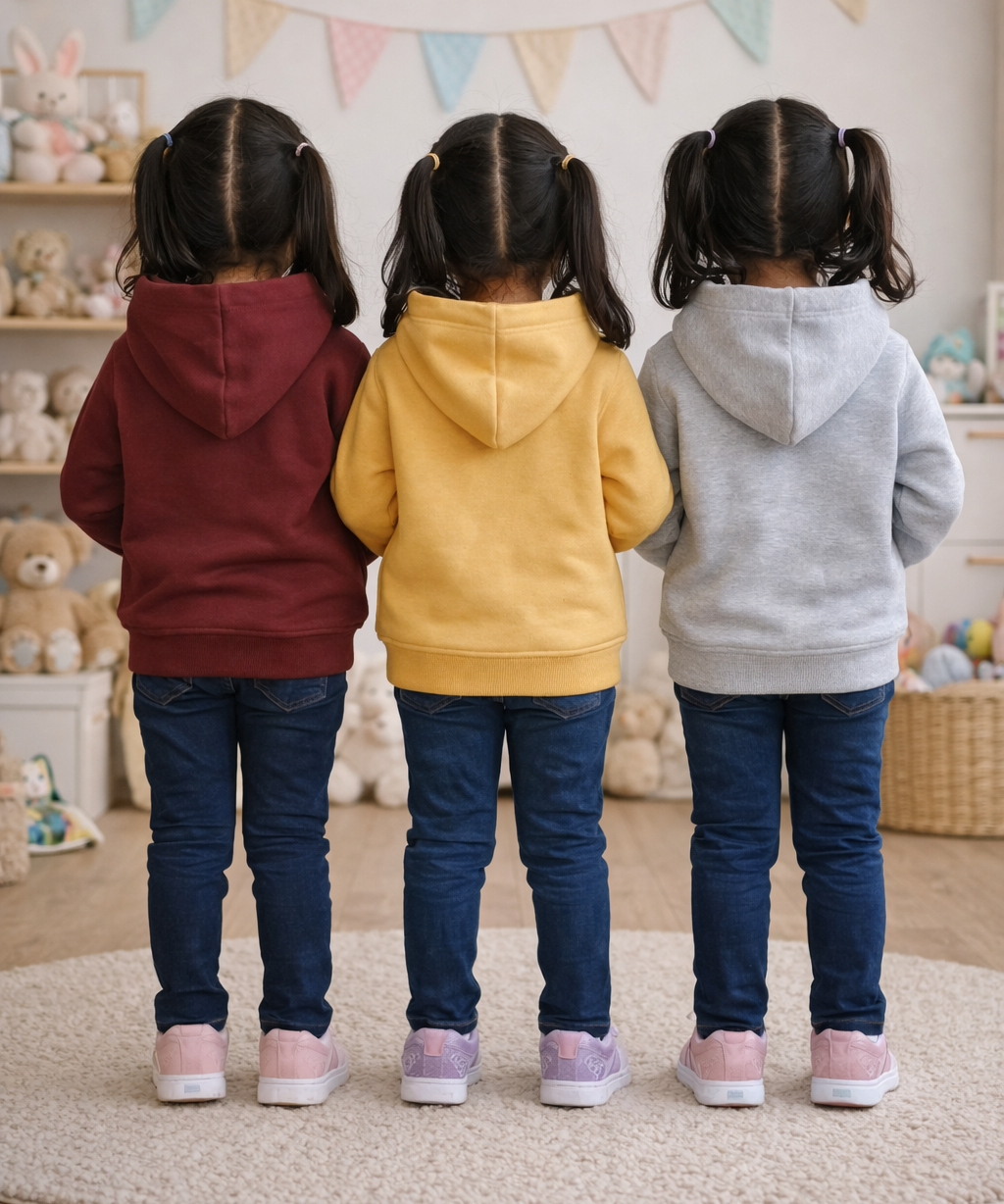 Cotton Kids Cartoon Printed Hoodie Multi Color | Age 2 to 11 Years (Pack of 3 Pieces)