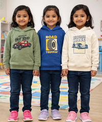 Cotton Kids Cartoon Printed Hoodie Multi Color | Age 2 to 11 Years (Pack of 3 Pieces)