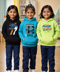 Cotton Kids Cartoon Printed Hoodie Multi Color | Age 2 to 11 Years (Pack of 3 Pieces)