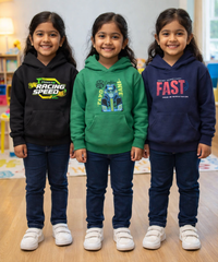 Cotton Kids Cartoon Printed Hoodie Multi Color | Age 2 to 11 Years (Pack of 3 Pieces)