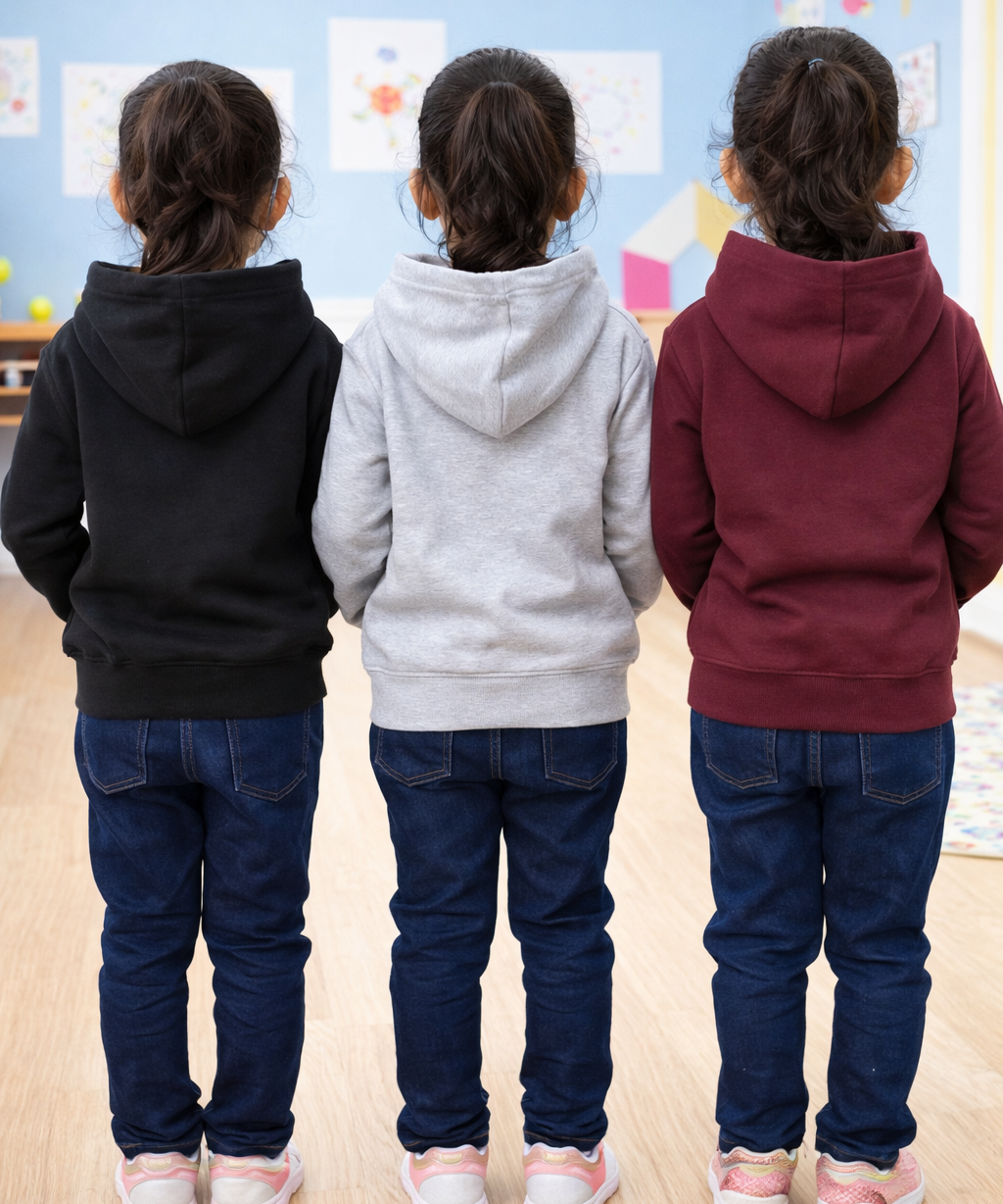 Cotton Kids Cartoon Printed Hoodie Multi Color | Age 2 to 11 Years (Pack of 3 Pieces)