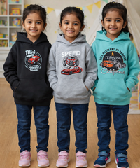 Cotton Kids Cartoon Printed Hoodie Multi Color | Age 2 to 11 Years (Pack of 3 Pieces)