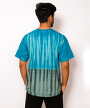 Solid Brand Cotton Round Neck Drop Shoulder/Oversized Lounge Tshirt With Tie-Dye Printed