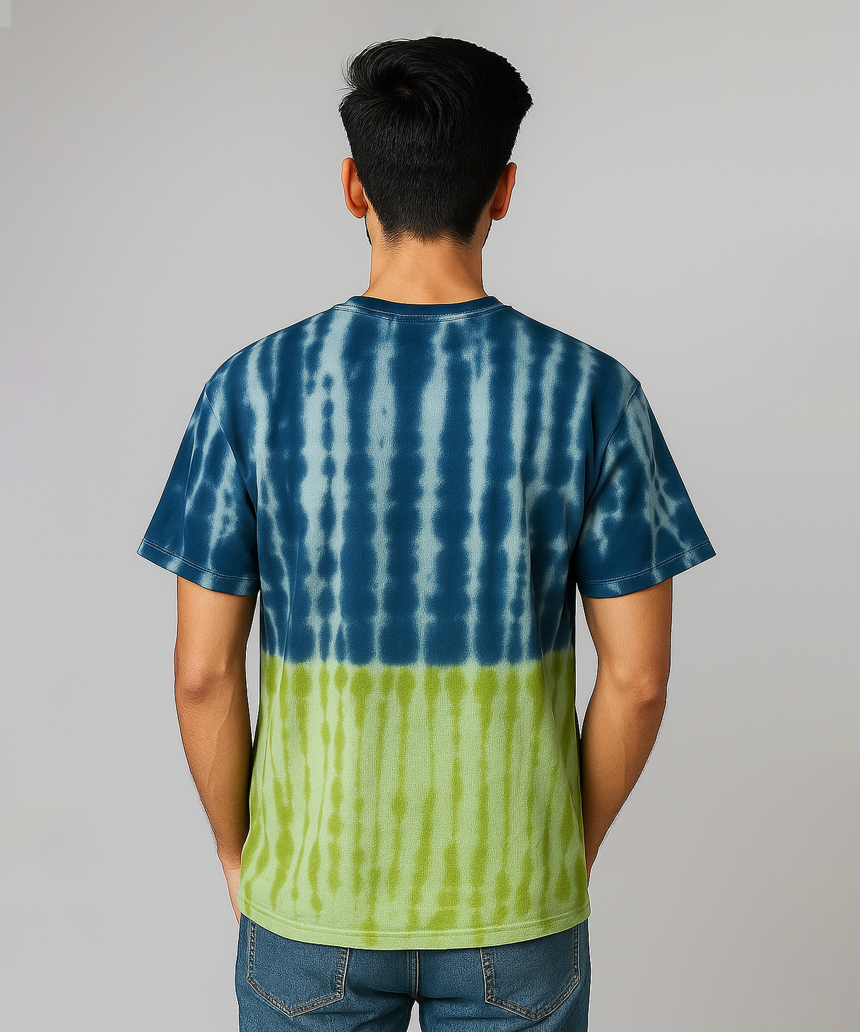 Solid Brand Cotton Round Neck Drop Shoulder/Oversized Lounge Tshirt With Tie-Dye Printed