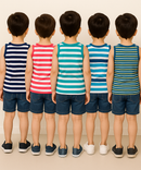 Cotton Stripes Kids Sleeveless Tshirt (Pack of 5)