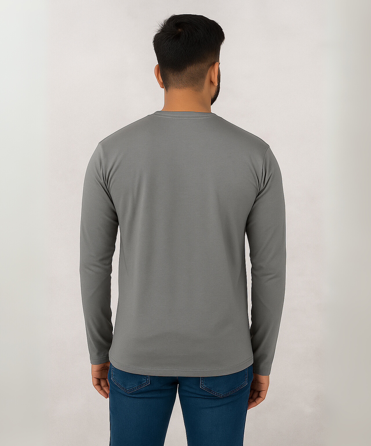 Full Sleeve Round Neck T Shirt / 100% Combed Cotton Single Jersey Bio Wash / ROLLS RUN