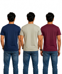 Men's Half Sleeve Printed Round Neck T-Shirt Combo (Pack of 3)