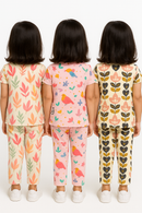 Girl Kids All Over Printed Co-ord Set | Tshirt and Pant | Age 3 to 6 Years (Pack of 3 Sets)