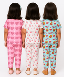 Girl Kids All Over Printed Co-ord Set | Tshirt and Pant | Age 3 to 6 Years (Pack of 3 Sets)