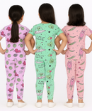 Girl Kids All Over Printed Co-ord Set | Tshirt and Pant | Age 3 to 6 Years (Pack of 3 Sets)