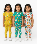 Girl Kids All Over Printed Co-ord Set | Tshirt and Pant | Age 3 to 6 Years (Pack of 3 Sets)