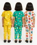 Girl Kids All Over Printed Co-ord Set | Tshirt and Pant | Age 3 to 6 Years (Pack of 3 Sets)