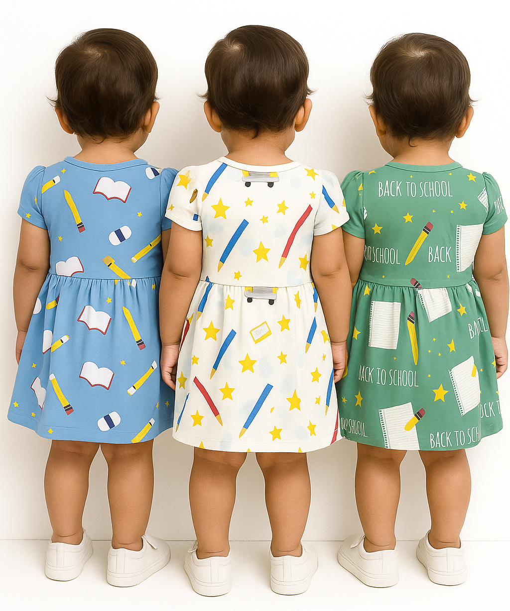 Girl Baby Frock 100% Cotton Floral Printed Gown Dress/Frock Dress | Age 0 to 12 Months (Pack of 3 Pieces)