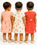 Girl Baby Frock 100% Cotton Floral Printed Gown Dress/Frock Dress | Age 0 to 12 Months (Pack of 3 Pieces)
