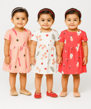 Girl Baby Frock 100% Cotton Floral Printed Gown Dress/Frock Dress | Age 0 to 12 Months (Pack of 3 Pieces)
