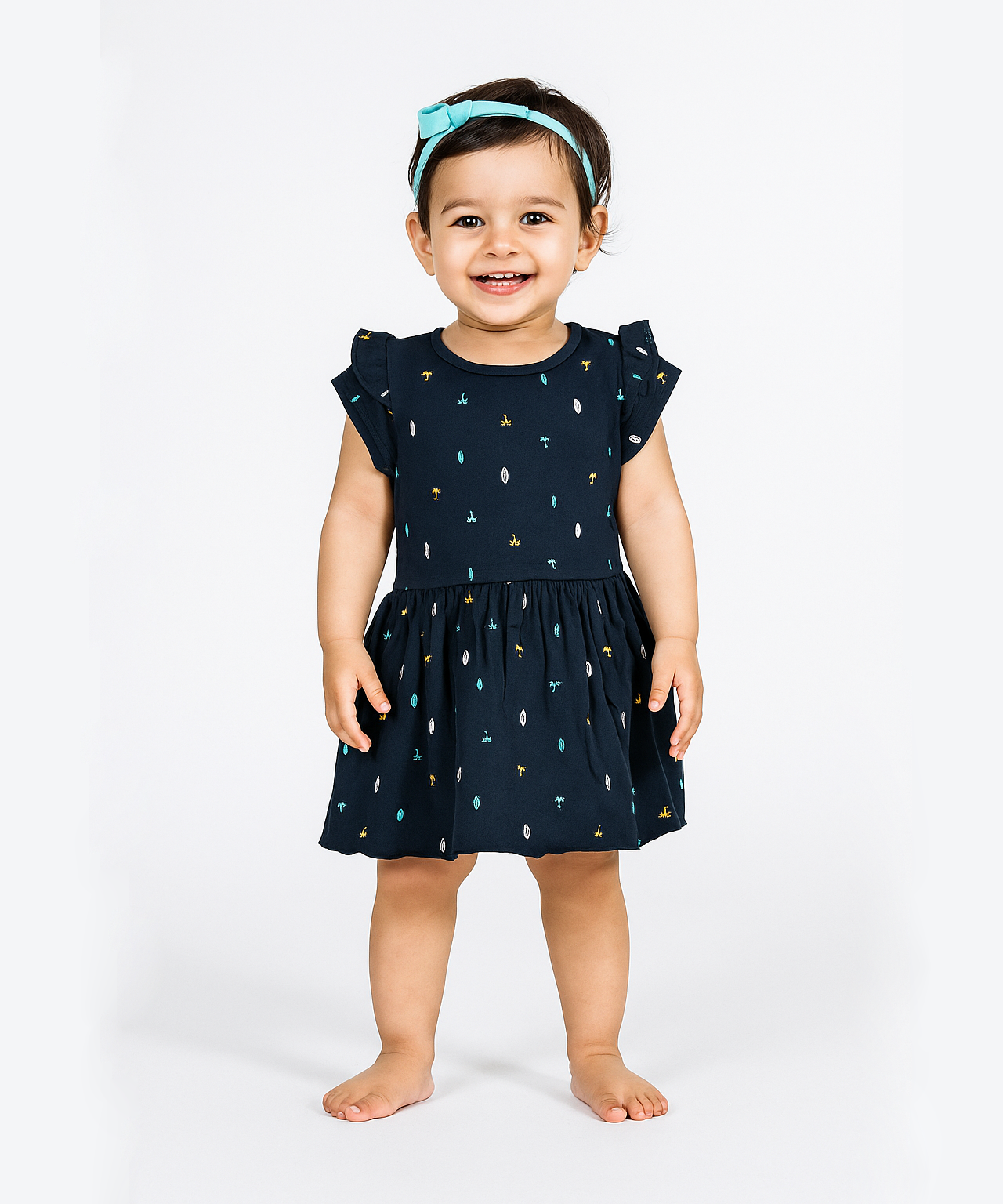 Girls 100% Cotton Printed Gown Dress/Frock Dress | Age 3-18 Months