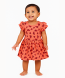Girls 100% Cotton Printed Gown Dress/Frock Dress | Age 3-18 Months | Pink Colour