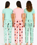 Women's 100% Printed Soft Cotton Night Wear | Track Pant - Pyjama (Pack of 3)