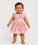 Girls 100% Cotton Printed Gown Dress/Frock Dress | Age 3-18 Months