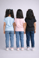 Girls Printed Casual Round Neck T-shirt (Pack of 3 Pieces)