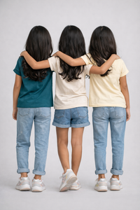 Girls Printed Casual Round Neck T-shirt (Pack of 3 Pieces)