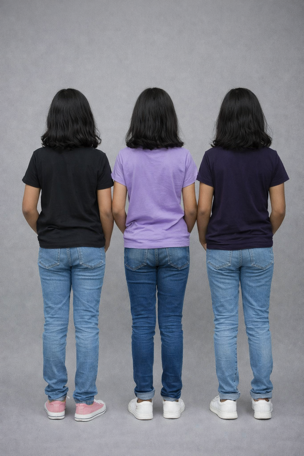 Girls Printed Casual Round Neck T-shirt (Pack of 3 Pieces)