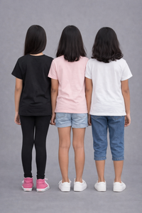 Girls Printed Casual Round Neck T-shirt (Pack of 3 Pieces)