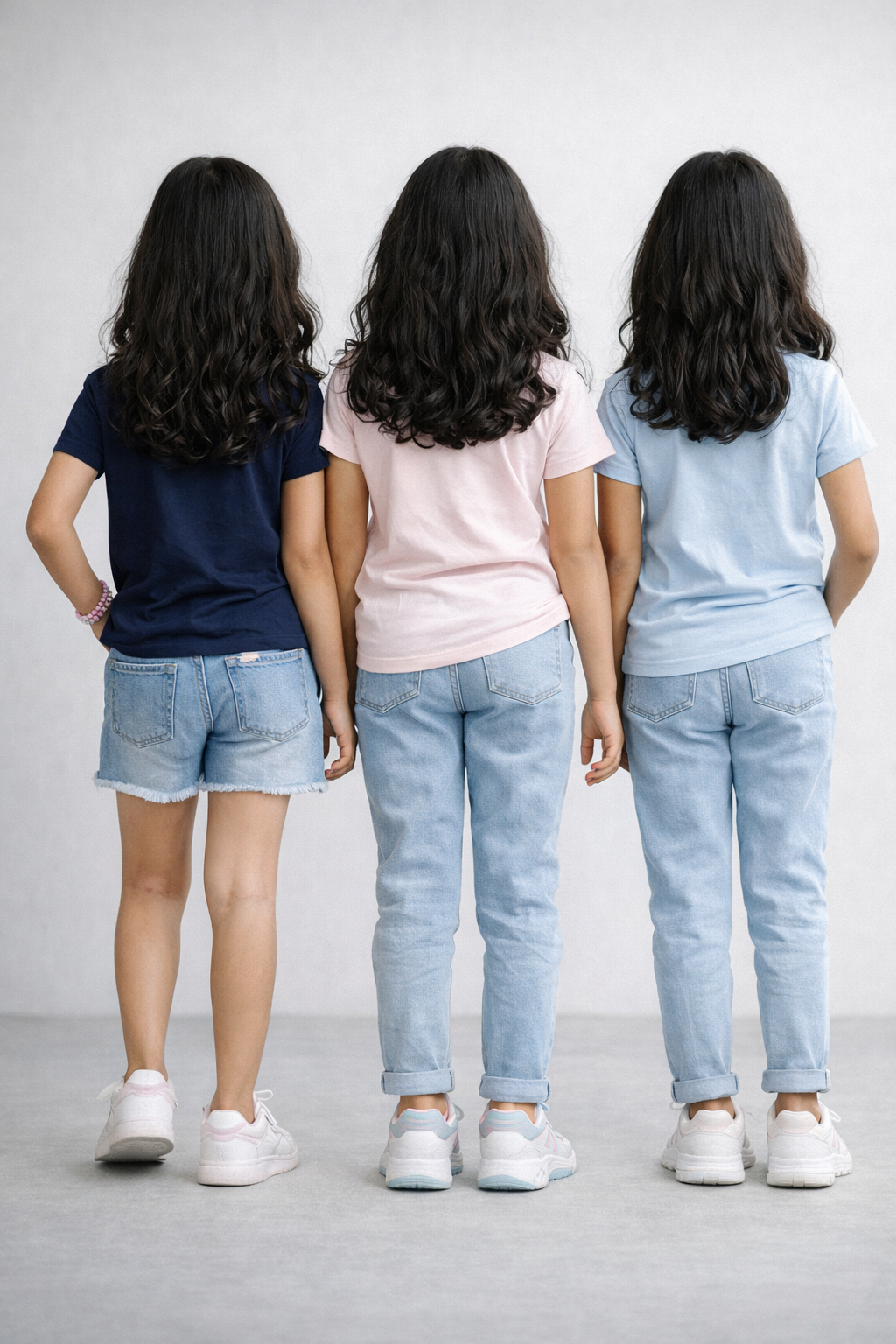 Girls Printed Casual Round Neck T-shirt (Pack of 3 Pieces)