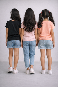 Girls Printed Casual Round Neck T-shirt (Pack of 3 Pieces)