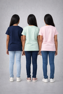Girls Printed Casual Round Neck T-shirt (Pack of 3 Pieces)