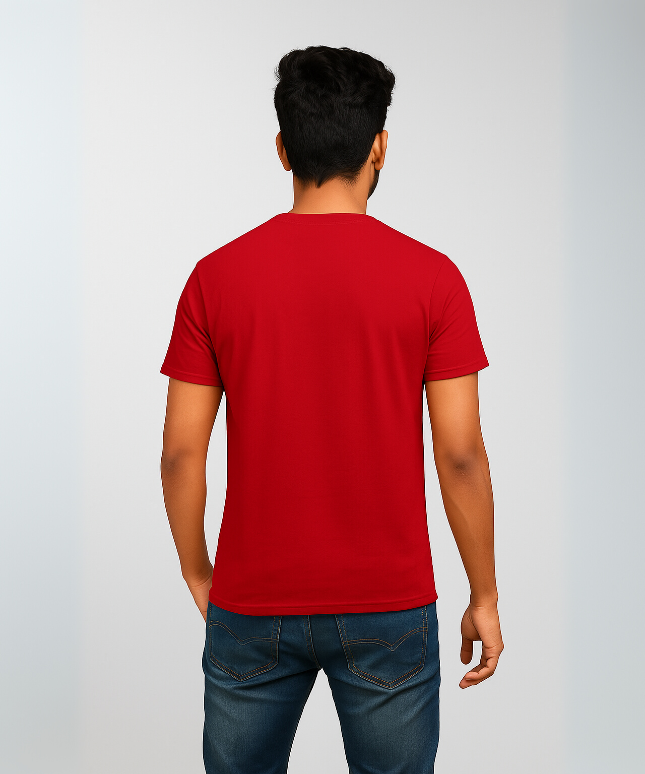 Half Sleeve Round Neck Tshirt / 100% Cotton Fine Bio Wash / ROLLS RUN