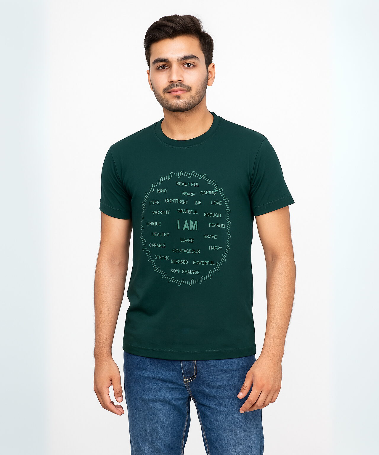 Half Sleeve Round Neck Tshirt / 100% Cotton Fine Bio Wash / ROLLS RUN