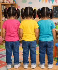 Kids Cotton Girls Tshirt With Cartoon Print Multi Color | Age 0 to 6 Years (Pack of 3 Pieces)