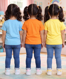 Kids Cotton Girls Tshirt With Cartoon Print Multi Color | Age 0 to 6 Years (Pack of 3 Pieces)