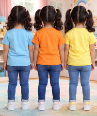 Kids Cotton Girls Tshirt With Cartoon Print Multi Color | Age 0 to 6 Years (Pack of 3 Pieces)