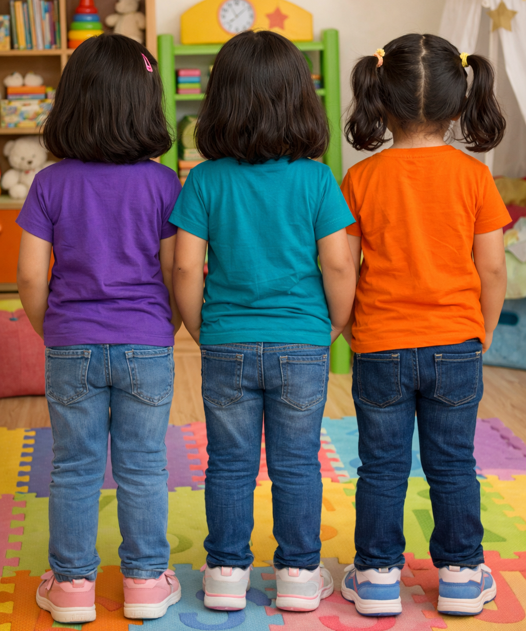 Kids Cotton Girls Tshirt With Cartoon Print Multi Color | Age 0 to 6 Years (Pack of 3 Pieces)