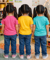 Kids Cotton Girls Tshirt With Cartoon Print Multi Color | Age 0 to 6 Years (Pack of 3 Pieces)