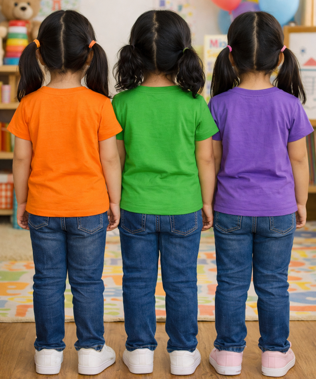 Kids Cotton Girls Tshirt With Cartoon Print Multi Color | Age 0 to 6 Years (Pack of 3 Pieces)