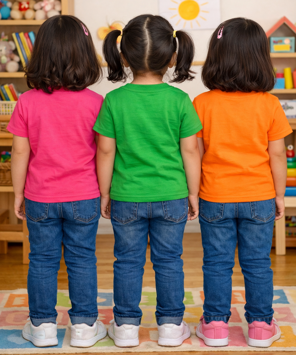 Kids Cotton Girls Tshirt With Cartoon Print Multi Color | Age 0 to 6 Years (Pack of 3 Pieces)