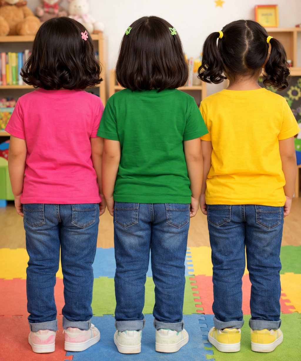 Kids Cotton Girls Tshirt With Cartoon Print Multi Color | Age 0 to 6 Years (Pack of 3 Pieces)