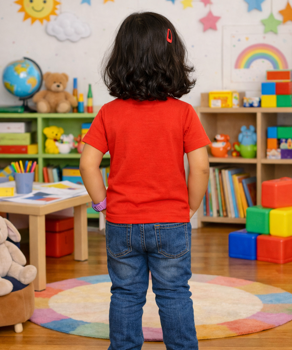 Kids Cotton Girls Plain T-shirt  | Age 0 to 6 Years | Solid Color