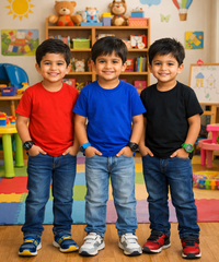 Kids Cotton Boys Tshirt Plain Multi Color | Age 0 to 6 Years (Pack of 3 Pieces)