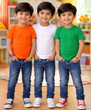 Kids Cotton Boys Tshirt Plain Multi Color | Age 0 to 6 Years (Pack of 3 Pieces)