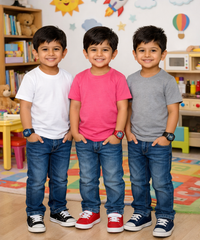 Kids Cotton Boys Tshirt Plain Multi Color | Age 0 to 6 Years (Pack of 3 Pieces)