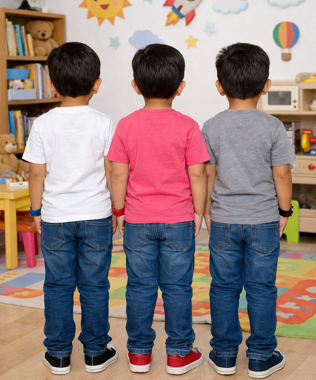 Kids Cotton Boys Tshirt Plain Multi Color | Age 0 to 6 Years (Pack of 3 Pieces)