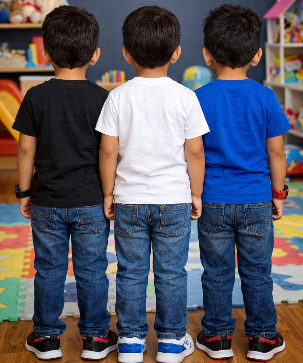 Kids Cotton Boys Tshirt Plain Multi Color | Age 0 to 6 Years (Pack of 3 Pieces)