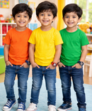 Kids Cotton Boys Tshirt Plain Multi Color | Age 0 to 6 Years (Pack of 3 Pieces)