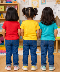 Kids Cotton Girls Tshirt With Cartoon Print Multi Color | Age 0 to 6 Years (Pack of 3 Pieces)