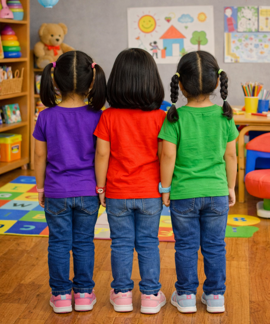 Kids Cotton Girls Tshirt Plain Multi Color | Age 0 to 6 Years (Pack of 3 Pieces)