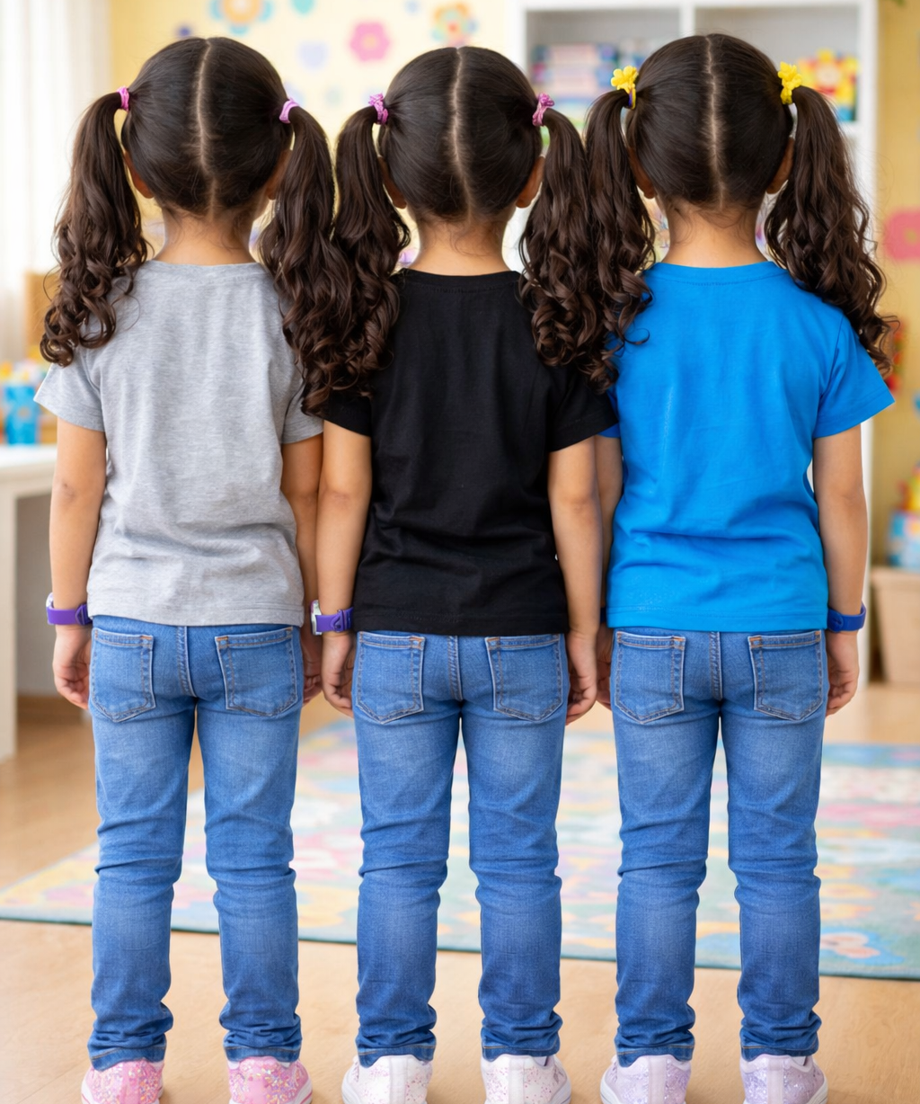 Kids Cotton Girls Tshirt Plain Multi Color | Age 0 to 6 Years (Pack of 3 Pieces)